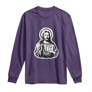 Funny Jesus Saying Long Sleeve Shirt Don't Be A D*ck TS02 Purple Print Your Wear