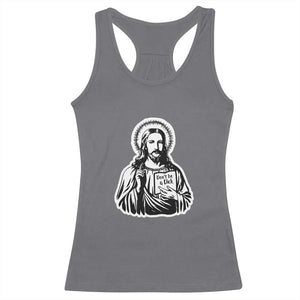 Funny Jesus Saying Racerback Tank Top Don't Be A D*ck TS02 Charcoal Print Your Wear