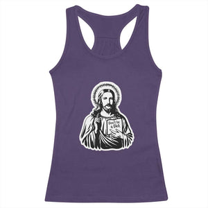 Funny Jesus Saying Racerback Tank Top Don't Be A D*ck TS02 Purple Print Your Wear