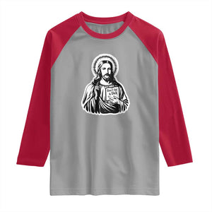 Funny Jesus Saying Raglan Shirt Don't Be A D*ck TS02 Sport Gray Red Print Your Wear