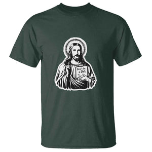 Funny Jesus Saying T Shirt Don't Be A D*ck TS02 Dark Forest Green Print Your Wear