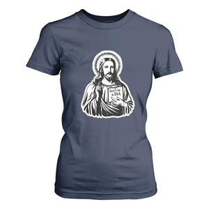 Funny Jesus Saying T Shirt For Women Don't Be A D*ck TS02 Navy Print Your Wear