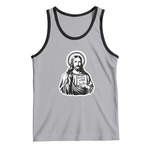 Funny Jesus Saying Tank Top Don't Be A D*ck TS02 Athletic Heather Black Print Your Wear