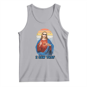 Funny Jesus Tank Top I Saw That Christian Religious Meme Retro TS02 Athletic Heather Print Your Wear