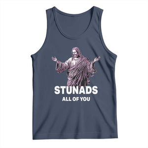 Funny Jesus Tank Top Stunads All Of You TS02 Navy Print Your Wear