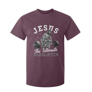 Funny Jesus The Ultimate Deadlifter T Shirt For Kid Christian Workout Gym TS11 Maroon Print Your Wear