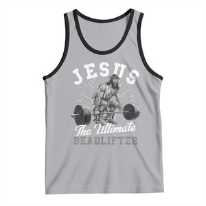 Funny Jesus The Ultimate Deadlifter Tank Top Christian Workout Gym TS11 Athletic Heather Black Print Your Wear