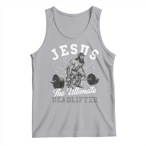 Funny Jesus The Ultimate Deadlifter Tank Top Christian Workout Gym TS11 Athletic Heather Print Your Wear