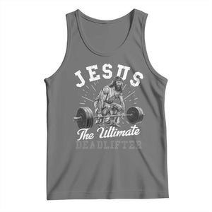 Funny Jesus The Ultimate Deadlifter Tank Top Christian Workout Gym TS11 Black Heather Print Your Wear