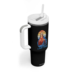 Funny Jesus Tumbler With Handle I Saw That Christian Religious Meme Retro TS02 Print Your Wear