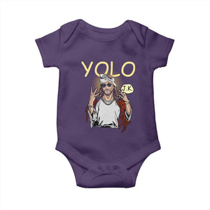 Funny Jesus YOLO JK Baby Onesie Just Kidding Funny Christian Religious TS02 Purple Print Your Wear
