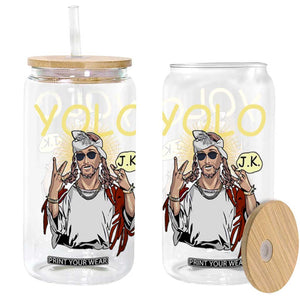 Funny Jesus YOLO JK Glass Can Just Kidding Funny Christian Religious TS02 Black Print Your Wear