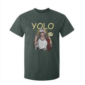 Funny Jesus YOLO JK T Shirt For Kid Just Kidding Funny Christian Religious TS02 Dark Forest Green Print Your Wear