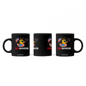 Funny July 4th Coffee Mug Patriotic Duck Firequacker American Flag TS10 Print Your Wear