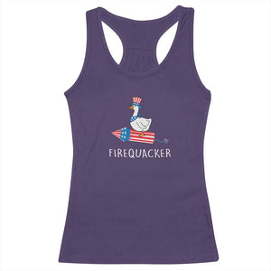 Funny July 4th Goose Racerback Tank Top Patriotic Goose Firework Firequacker Independence Day TS10 Purple Print Your Wear