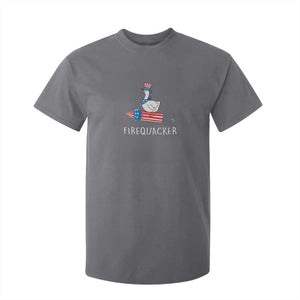 Funny July 4th Goose T Shirt For Kid Patriotic Goose Firework Firequacker Independence Day TS10 Charcoal Print Your Wear