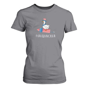 Funny July 4th Goose T Shirt For Women Patriotic Goose Firework Firequacker Independence Day TS10 Charcoal Print Your Wear