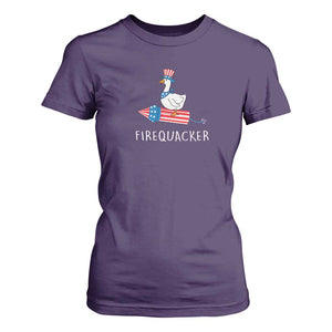 Funny July 4th Goose T Shirt For Women Patriotic Goose Firework Firequacker Independence Day TS10 Purple Print Your Wear