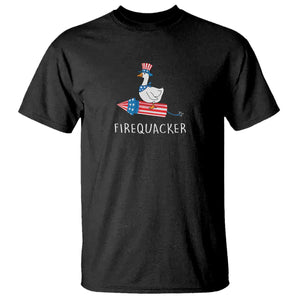 Funny July 4th Goose T Shirt Patriotic Goose Firework Firequacker Independence Day TS10 Black Print Your Wear