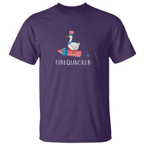 Funny July 4th Goose T Shirt Patriotic Goose Firework Firequacker Independence Day TS10 Purple Print Your Wear