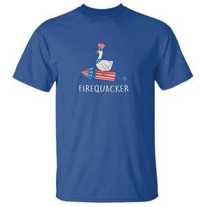Funny July 4th Goose T Shirt Patriotic Goose Firework Firequacker Independence Day TS10 Royal Blue Print Your Wear