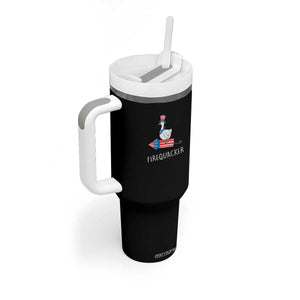Funny July 4th Goose Tumbler With Handle Patriotic Goose Firework Firequacker Independence Day TS10 Print Your Wear