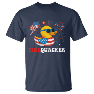 Funny July 4th T Shirt Patriotic Duck Firequacker American Flag TS10 Navy Print Your Wear