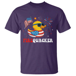 Funny July 4th T Shirt Patriotic Duck Firequacker American Flag TS10 Purple Print Your Wear