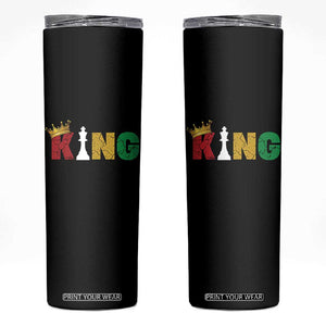 Funny Juneteenth King Skinny Tumbler Black Father Chess African American TS11 Black Print Your Wear