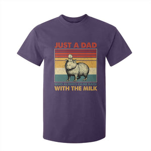 Funny Just A Dad Who Always Came Back With The Milk T Shirt For Kid Capybara Father's Day TS11 Purple Print Your Wear