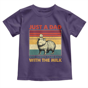 Funny Just A Dad Who Always Came Back With The Milk Toddler T Shirt Capybara Father's Day TS11 Purple Print Your Wear
