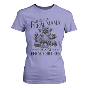 Funny Just A Feral Mama Raising Feral Children T Shirt For Women Raccoon Mother's Day TS11 Violet Print Your Wear