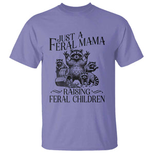Funny Just A Feral Mama Raising Feral Children T Shirt Raccoon Mother's Day TS11 Violet Print Your Wear
