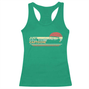 Funny Just Call Me Captoon Racerback Tank Top Pontoon Boat Captain TS11 Irish Green Print Your Wear