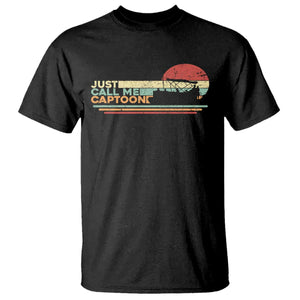 Funny Just Call Me Captoon T Shirt Pontoon Boat Captain TS11 Black Print Your Wear