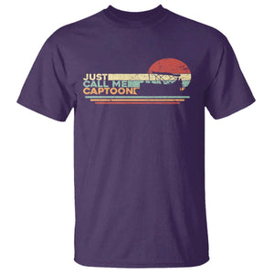 Funny Just Call Me Captoon T Shirt Pontoon Boat Captain TS11 Purple Print Your Wear