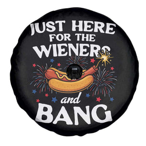 Funny Just Here For The Wieners And Bang Spare Tire Cover 4th Of July Hot Dog Lover Fireworks TS11 Print Your Wear