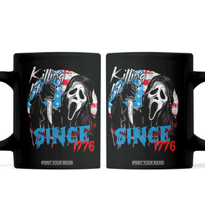 Funny Killing It Since 1776 Coffee Mug Horror Movie 4th Of July USA Ghost TS11 Black Print Your Wear