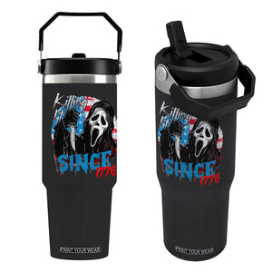Funny Killing It Since 1776 Flip Straw Tumbler Horror Movie 4th Of July USA Ghost TS11 One Size: 30 oz Black Print Your Wear
