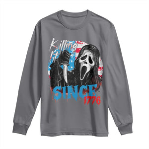 Funny Killing It Since 1776 Long Sleeve Shirt Horror Movie 4th Of July USA Ghost TS11 Charcoal Print Your Wear