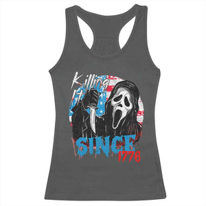 Funny Killing It Since 1776 Racerback Tank Top Horror Movie 4th Of July USA Ghost TS11 Dark Heather Print Your Wear