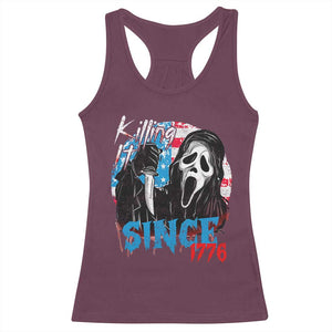 Funny Killing It Since 1776 Racerback Tank Top Horror Movie 4th Of July USA Ghost TS11 Maroon Print Your Wear