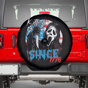 Funny Killing It Since 1776 Spare Tire Cover Horror Movie 4th Of July USA Ghost TS11 Black Print Your Wear