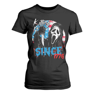 Funny Killing It Since 1776 T Shirt For Women Horror Movie 4th Of July USA Ghost TS11 Black Print Your Wear