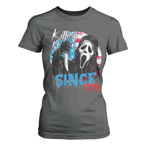 Funny Killing It Since 1776 T Shirt For Women Horror Movie 4th Of July USA Ghost TS11 Dark Heather Print Your Wear