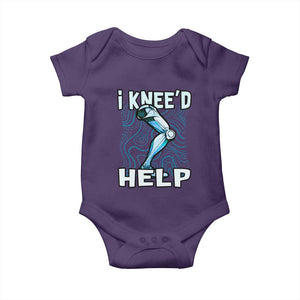 Funny Knee Replacement Surgery Baby Onesie I Knee'd Help Bones Injury Recovery TS02 Purple Print Your Wear