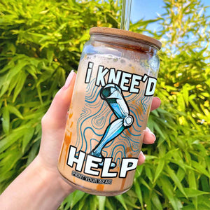 Funny Knee Replacement Surgery Glass Can I Knee'd Help Bones Injury Recovery TS02 Print Your Wear