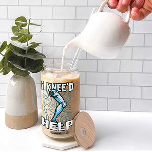 Funny Knee Replacement Surgery Glass Can I Knee'd Help Bones Injury Recovery TS02 Print Your Wear