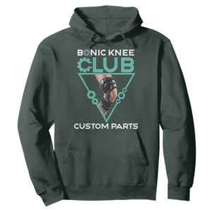 Funny Knee Replacement Surgery Hoodie Bionic Knee Club Custom Parts TS02 Dark Forest Green Print Your Wear