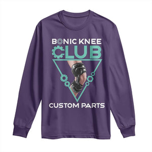 Funny Knee Replacement Surgery Long Sleeve Shirt Bionic Knee Club Custom Parts TS02 Purple Print Your Wear